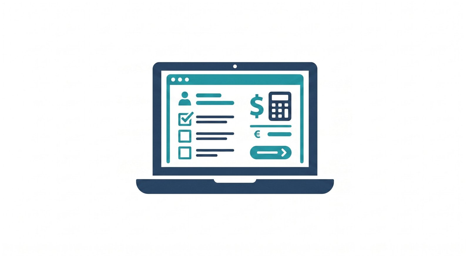 Modern circular vector icon showing a detailed NSAG quotation document with service pricing and digital badge for workflow step 01.
